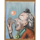 PASTEL "CLOWN A LA BULLE ROUGE" 1974 Pastel sur papier, monogrammé daté "R.L. FEV. [...]