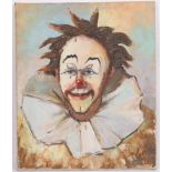 TABLEAU "CLOWN A LA COLLERETTE BLANCHE" DE R. LOROT Huile sur toile, signée. Etat [...]