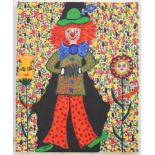 TABLEAU "PETIT CLOWN AU BANDONEON" DE MELANIE CARROUER Huile sur toile, [...]