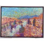 TABLEAU POINTILLISTE ORIENTALISTE "FEMMES AU BORD DE L'OUED" DE STAN RESZKA [...]