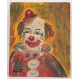 PETIT TABLEAU "CLOWN AU COSTUME ROUGE" 1967 Huile sur carton entoilé, portant une [...]