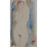 DESSIN " NU FEMININ DITE MARINA " 1993 DE ALAIN BONNEFOIT (1937) Aquarelle et crayon [...]