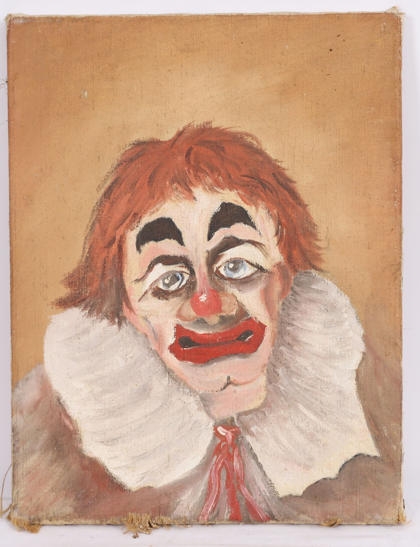 TABLEAU "CLOWN ROUX" Huile sur toile. Etat d'usage (usures). Epoque XXème siècle 39 [...]