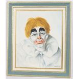 TABLEAU "CLOWN BLANC" 1987 DE M. REVERT Huile sur toile, signée datée "87", [...]