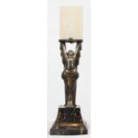 LAMPE 1925 "GARCONNE" DE ALEXANDRE KELETY (1874-1940) En bronze argenté doré et [...]
