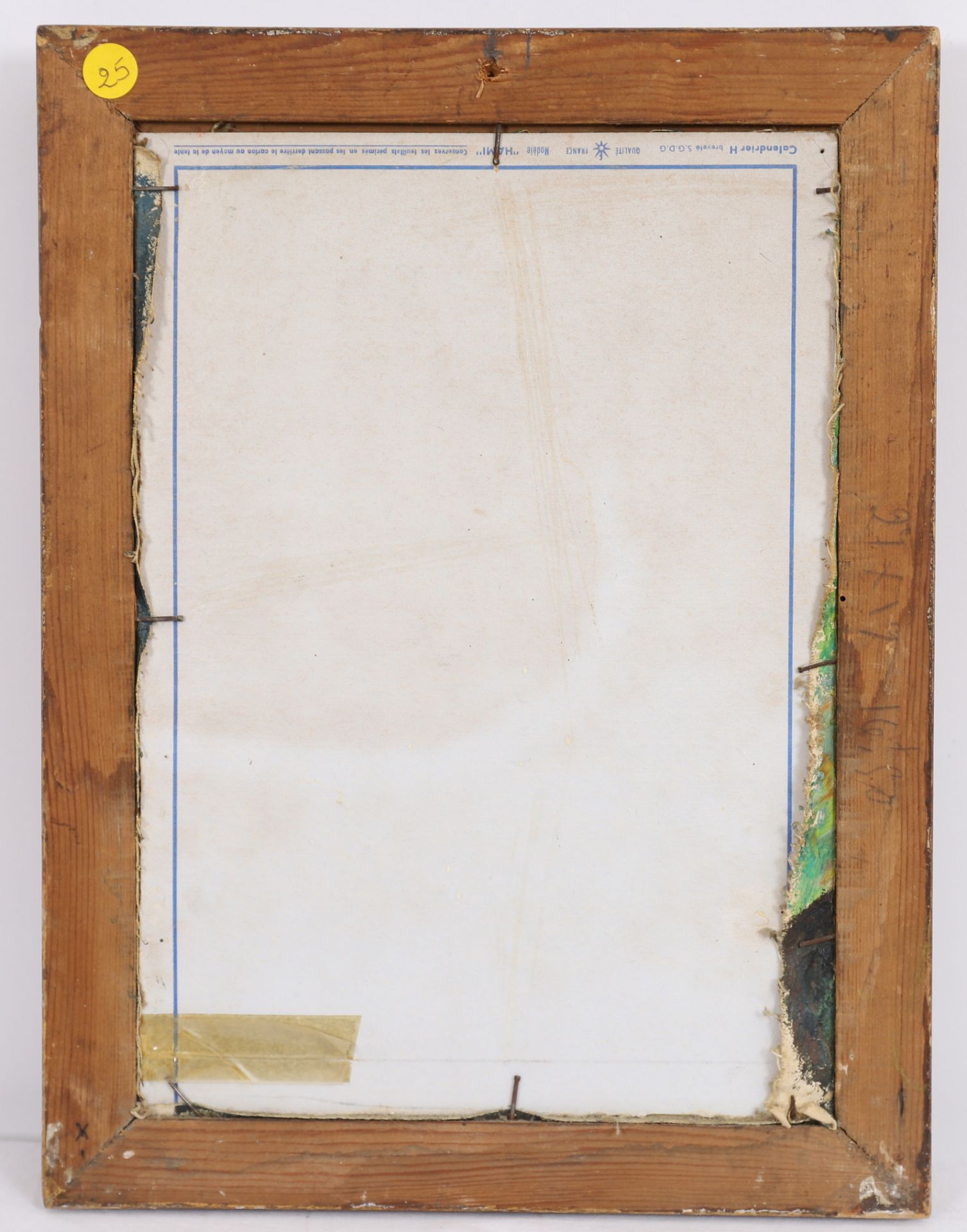 TABLEAU "CLOWN AU NOEUD ROUGE" 1971 DE D. BEDROSSIAN Huile sur toile contrecollée [...] - Bild 3 aus 3