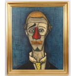 PIECE ENCADREE "CLOWN TRISTE" DE BERNARD BUFFET (1928-1999) Reproduction couleurs [...]