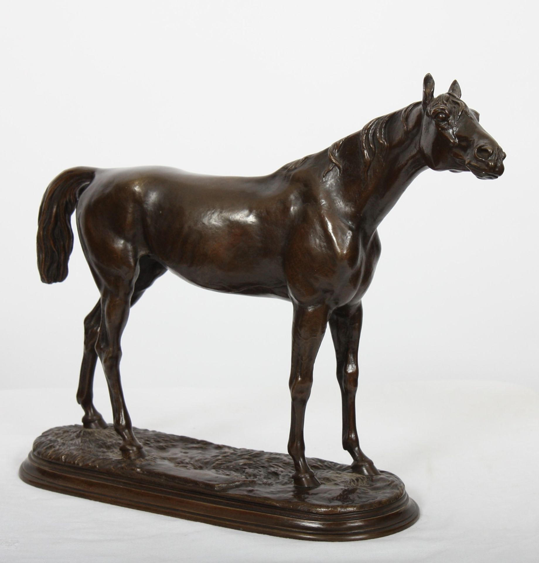 BRONZE "GRAND PUR-SANG A L’ECOUTE" DE PIERRE JULES MOIGNIEZ (1835-1894) En bronze [...]