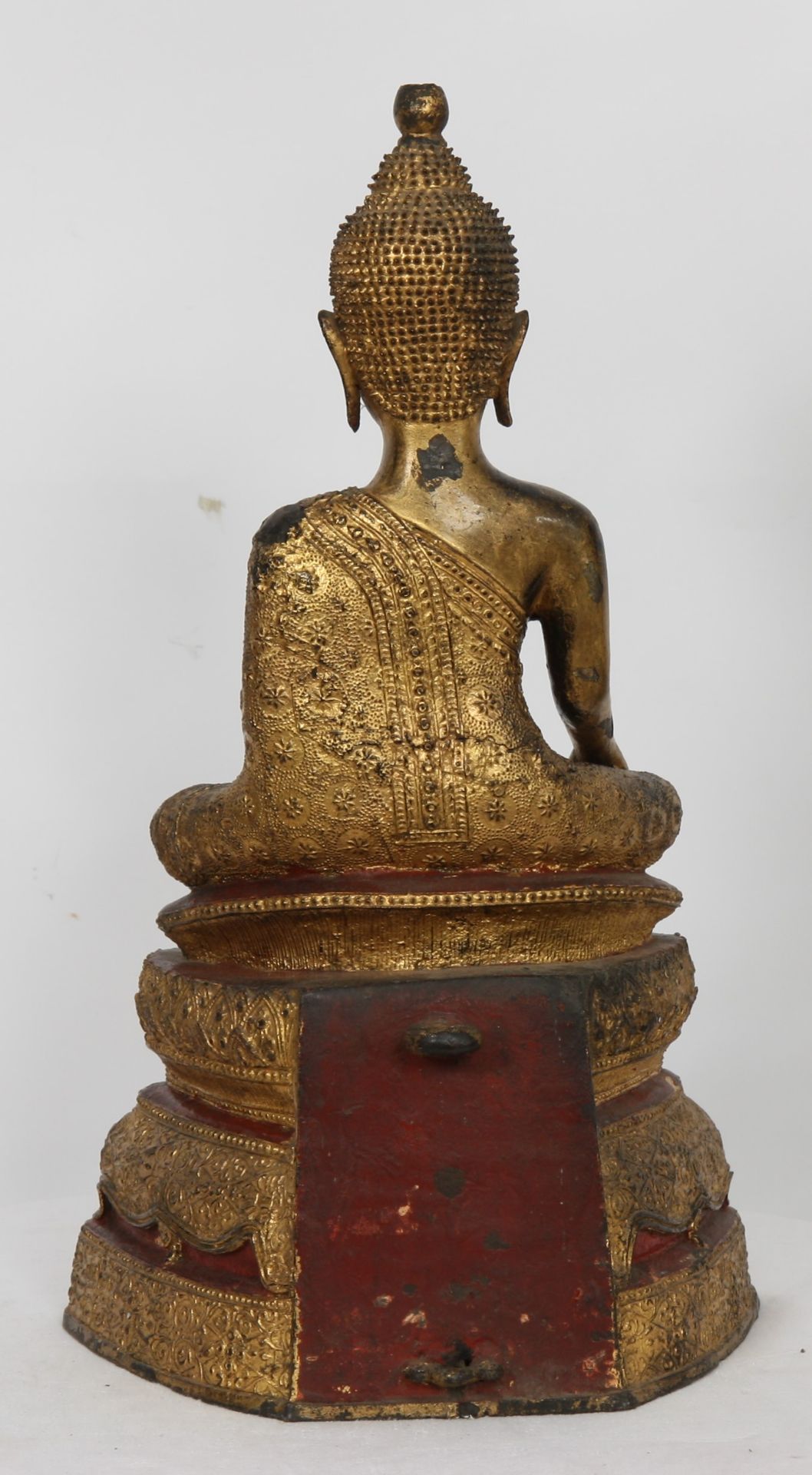 "BOUDDHA ASSIS" EN BRONZE DORE MATANAKESIN SIAM XIXè Assis en position "de la prise [...] - Bild 2 aus 3