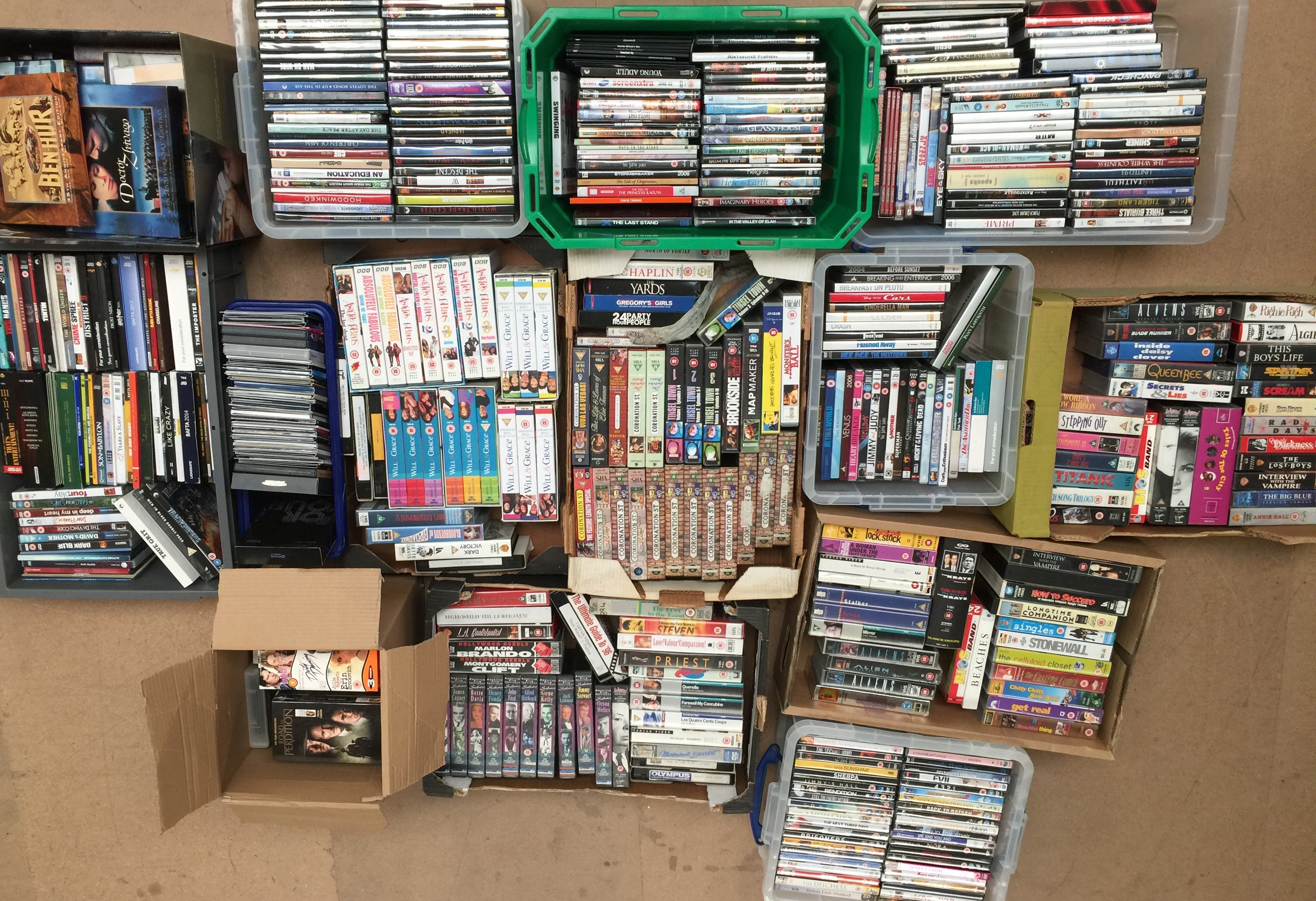 DVDS AND VHS.