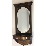 INLAID WALL MIRROR. An inlaid wall mirror. To measure approx 103 x 42 x 15cm.