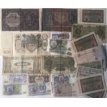 GERMAN, POLISH AND RUSSIAN BANKNOTES. A collection of 29 German, Polish and Russian banknotes.