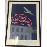 1982 CASABLANCA SILKSCREEN - A framed 'King Posters' 1982 silkscreen poster depicting Rick's famous