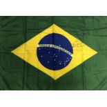 PELÉ SIGNED BRAZILIAN FLAG.