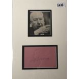 ALFRED HITCHCOCK SIGNED DISPLAY.