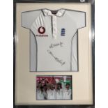 FREDDIE FLINTOFF/MICHAEL VAUGHAN SIGNED SHIRT.