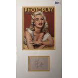 JAYNE MANSFIELD SIGNED DISPLAY. A mounte