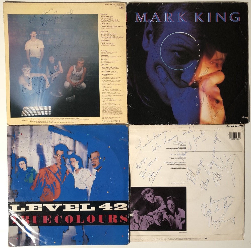 LEVEL 42 SIGNED. Six records signed by members of Level 42.
