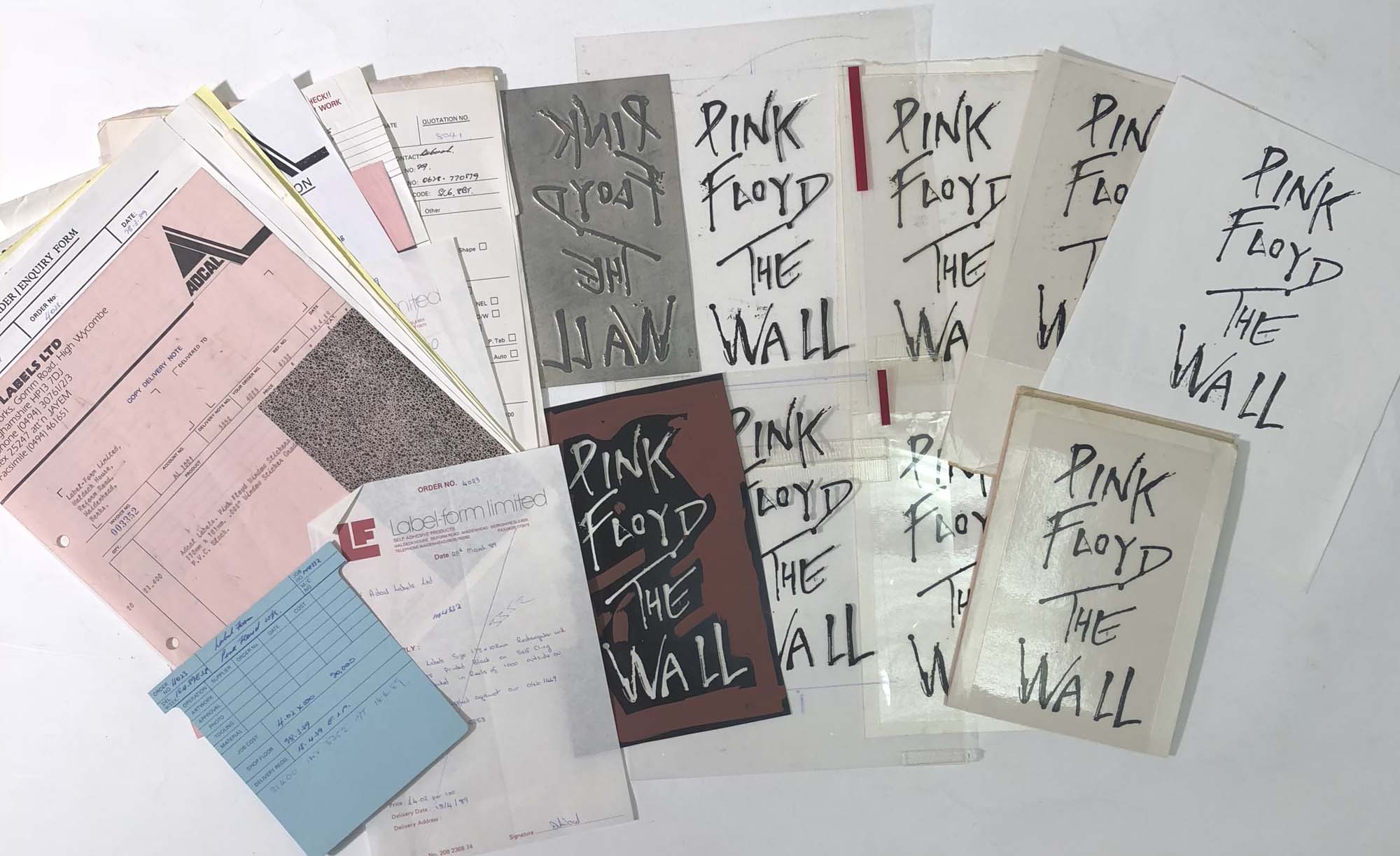 PINK FLOYD THE WALL ORIGINAL ARTWORK STAMPS & STENCILS.