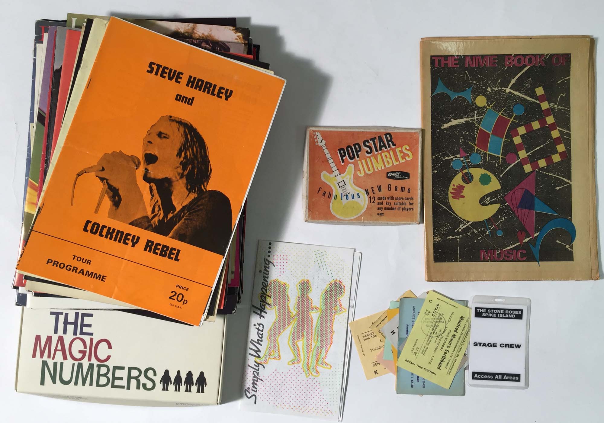 ASSORTED MUSIC MEMORABILIA - TICKETS/PROGRAMMES AND MORE.