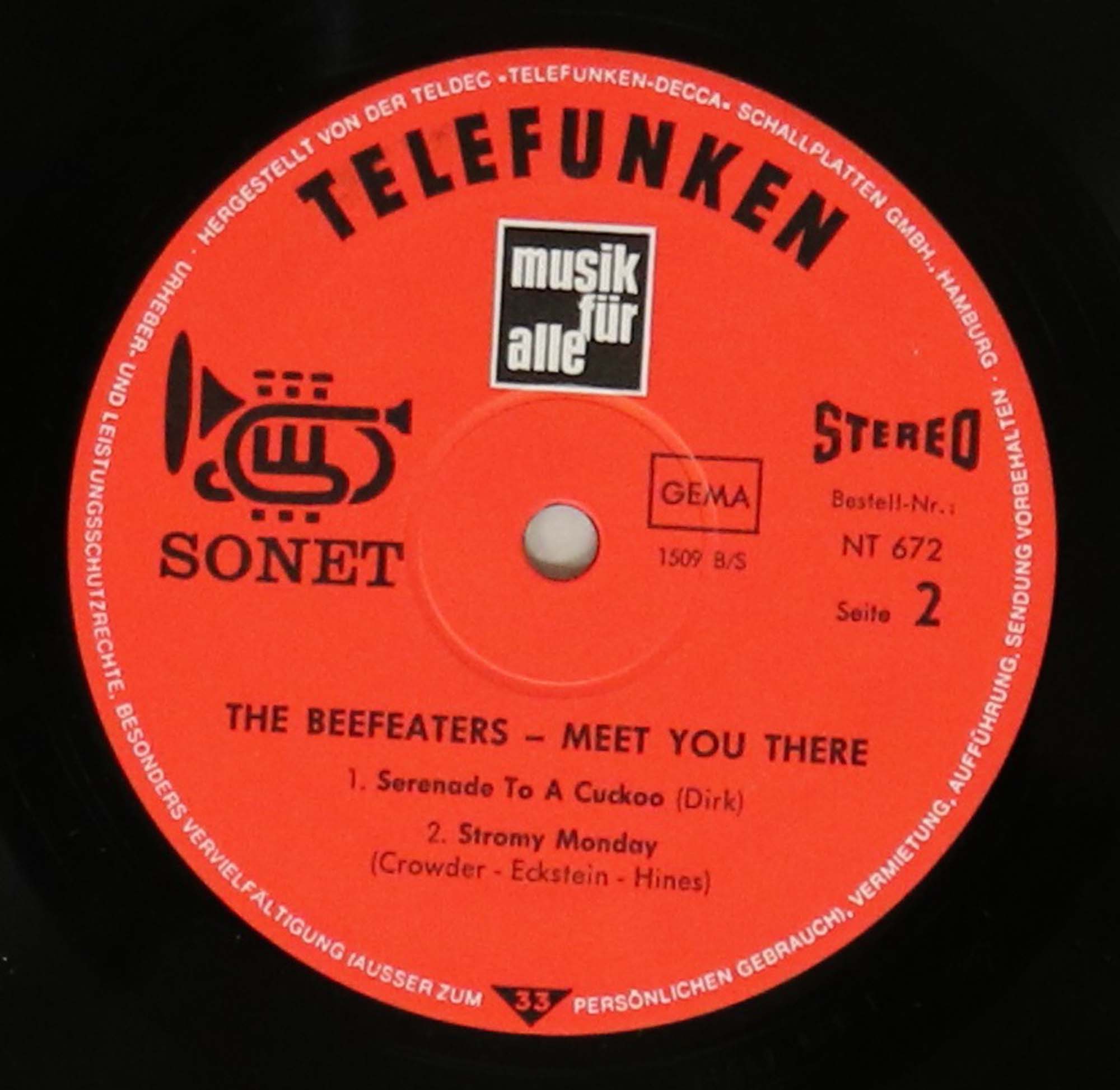 BEEFEATERS - MEET YOU THERE LP (TELEFUNKEN SONET NT 672). - Image 4 of 4