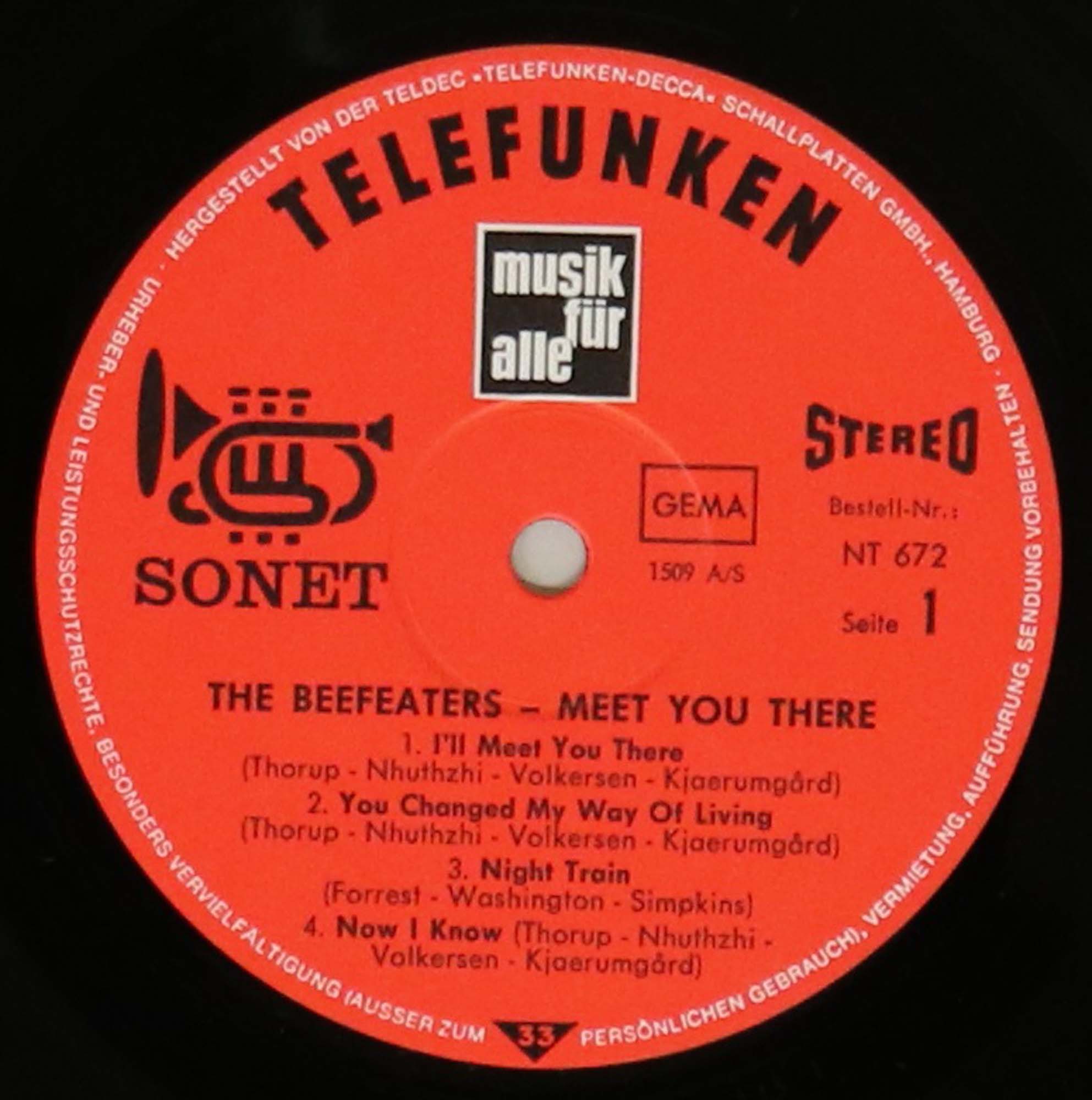 BEEFEATERS - MEET YOU THERE LP (TELEFUNKEN SONET NT 672). - Image 3 of 4