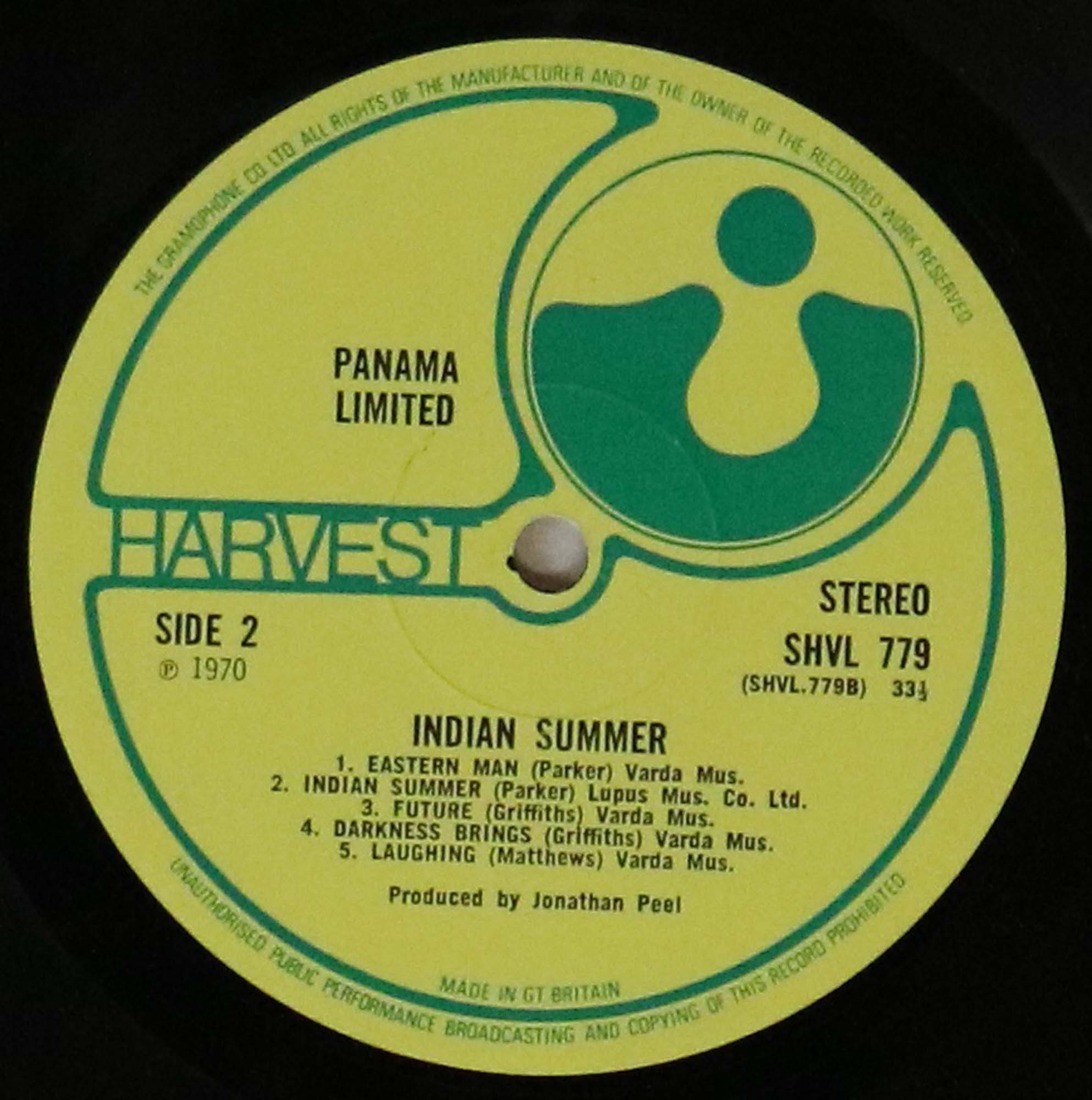 PANAMA LIMITED - INDIAN SUMMER LP (ORIGINAL UK HARVEST SHVL 779). - Image 4 of 4