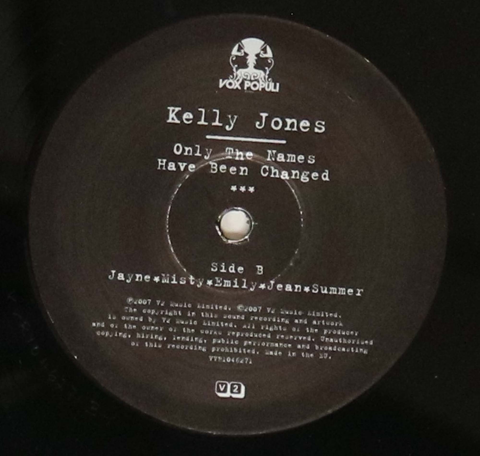 KELLY JONES - ONLY THE NAMES HAVE BEEN CHANGED LP (V2 RECORDS - VVR1046271). - Image 4 of 4