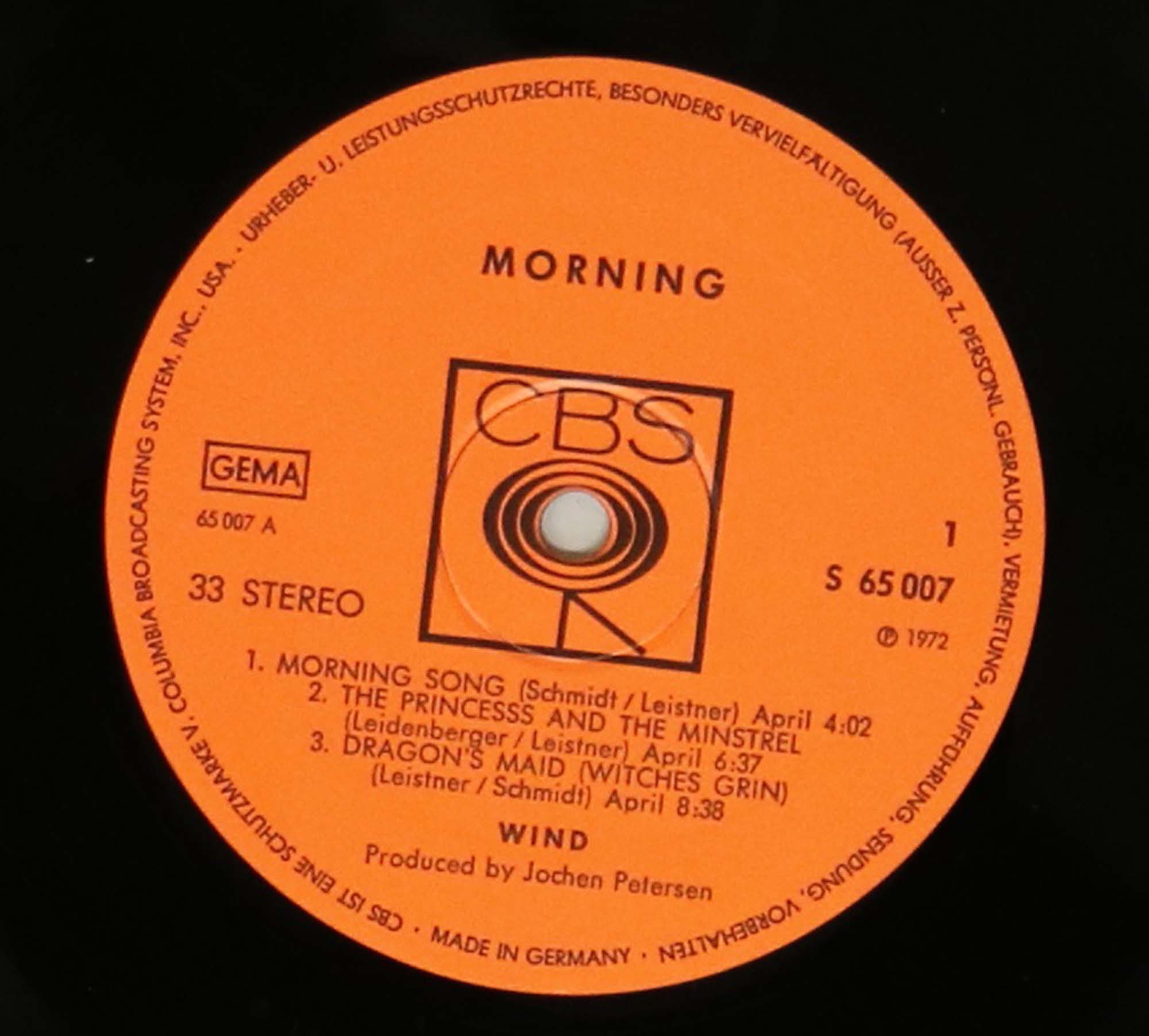 WIND - MORNING LP (CBS S 65 007). - Image 3 of 4