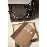 HMV GRAMOPHONE MODEL 102 AND 78 RECORDS.