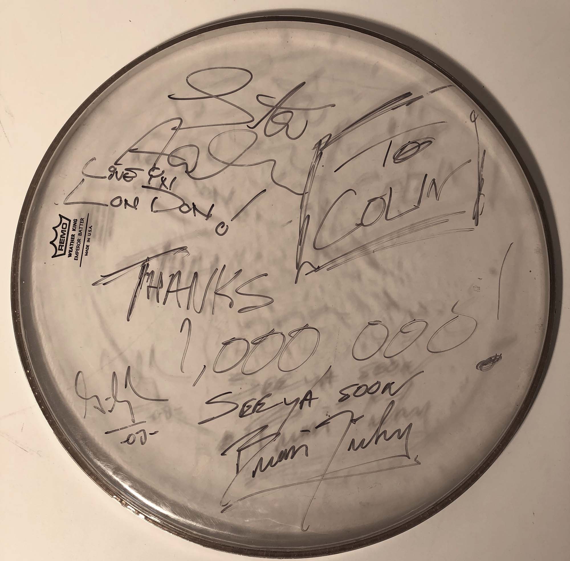 SIGNED DRUM SKINS/METAL BANDS PROMO ITEMS. - Image 5 of 6