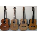 FOUR ACOUSTIC GUITARS.