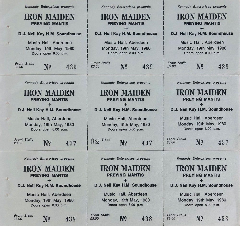 UNUSED IRON MAIDEN 1980 TICKETS. - Image 2 of 3