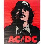 AC/DC ANGUS 1976 SIGNED POSTER.