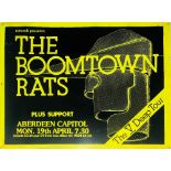 BOOMTOWN RATS FULLY SIGNED POSTER. An original 1982 poster for The Boomtown Rats in Aberdeen.