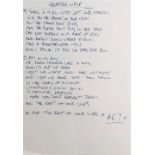 OASIS HANDWRITTEN LYRICS - HEADSHRINKER.