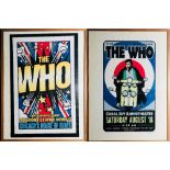 THE WHO POSTERS. Two mounted and framed posters, both for Who concerts circa late 1990s.