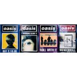 OASIS PROMO POSTERS. Four Oasis promo posters with titles to include: (What's The Story...), ...