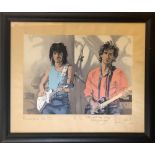 RONNIE WOOD SIGNED RONNIE & KEITH PRINT.