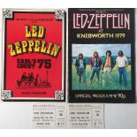 LED ZEPPELIN 1975 PROGRAMME AND TICKETS.
