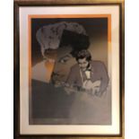 RONNIE WOOD SIGNED CHUCK BERRY PRINT.