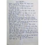 OASIS HANDWRITTEN LYRICS - WONDERWALL.