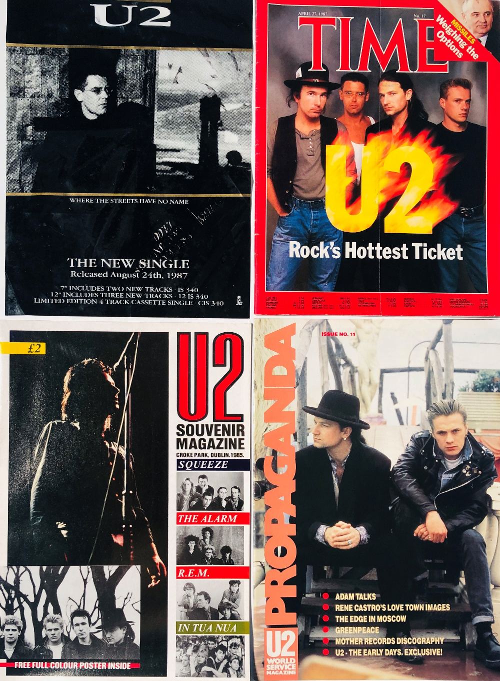 U2 MEMORABILIA. Collection of U2 memorabilia to include: folded Joshua Tree poster (24 x 24"). - Image 6 of 11