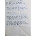 OASIS HANDWRITTEN LYRICS - STOP CRYING YOUR HEART OUT.