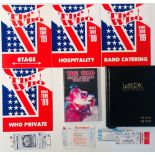 THE WHO ITINERARY/TICKETS.