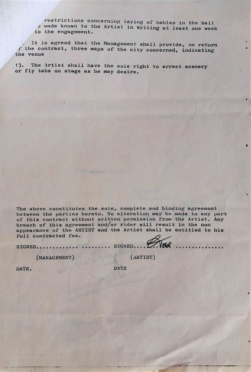 IAN GILLAN SIGNED CONTRACT. - Image 3 of 4