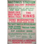 KINKS 1967 HASTINGS POSTER.