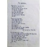 OASIS HANDWRITTEN LYRICS - THE MASTERPLAN.