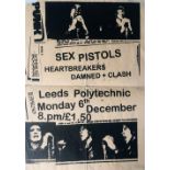 SEX PISTOLS DAMNED AND CLASH LEEDS POLY POSTER.