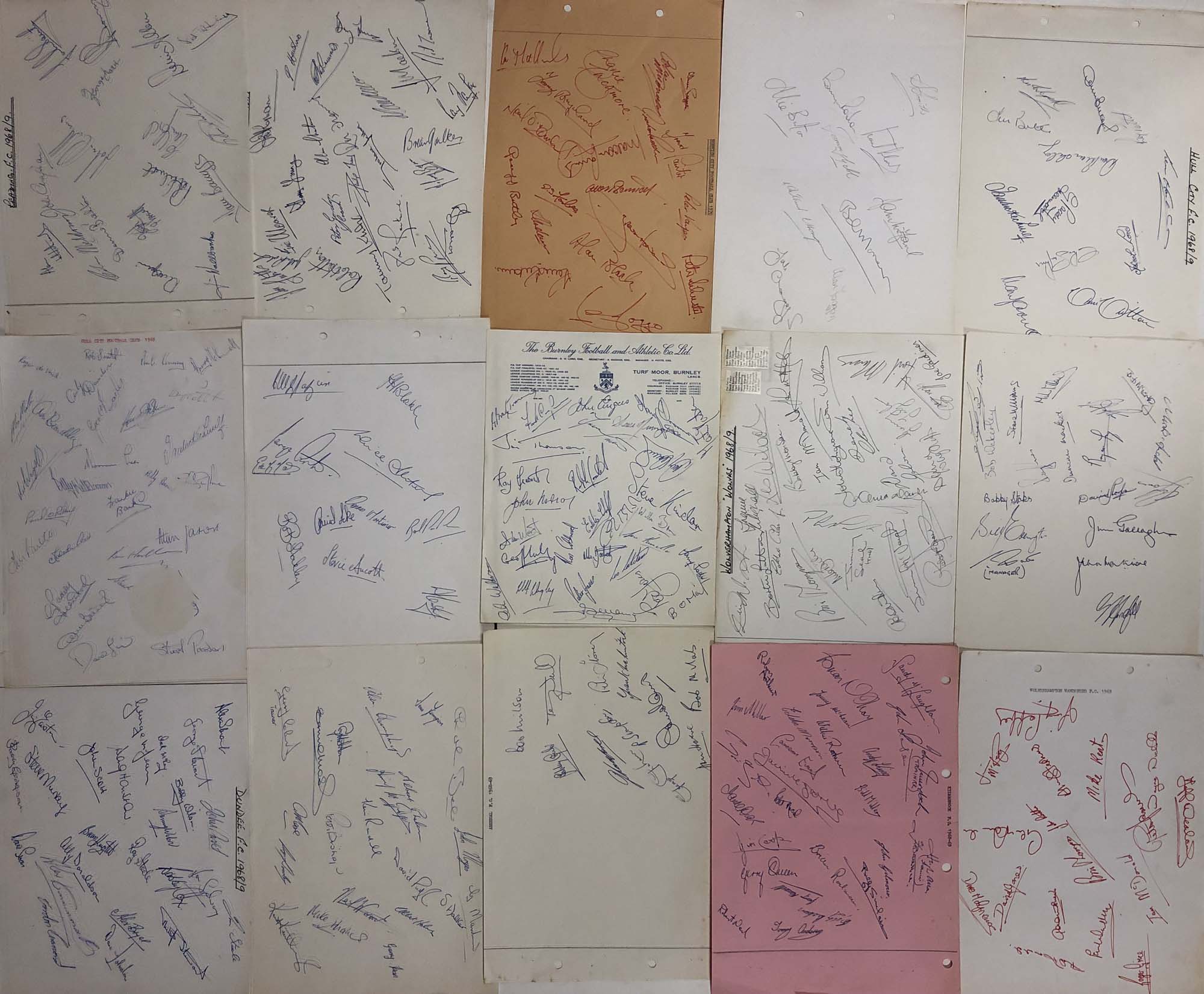 1968/69 FOOTBALL LEAGUE SEASON - EVERY TEAM AUTOGRAPH SETS. - Image 3 of 8